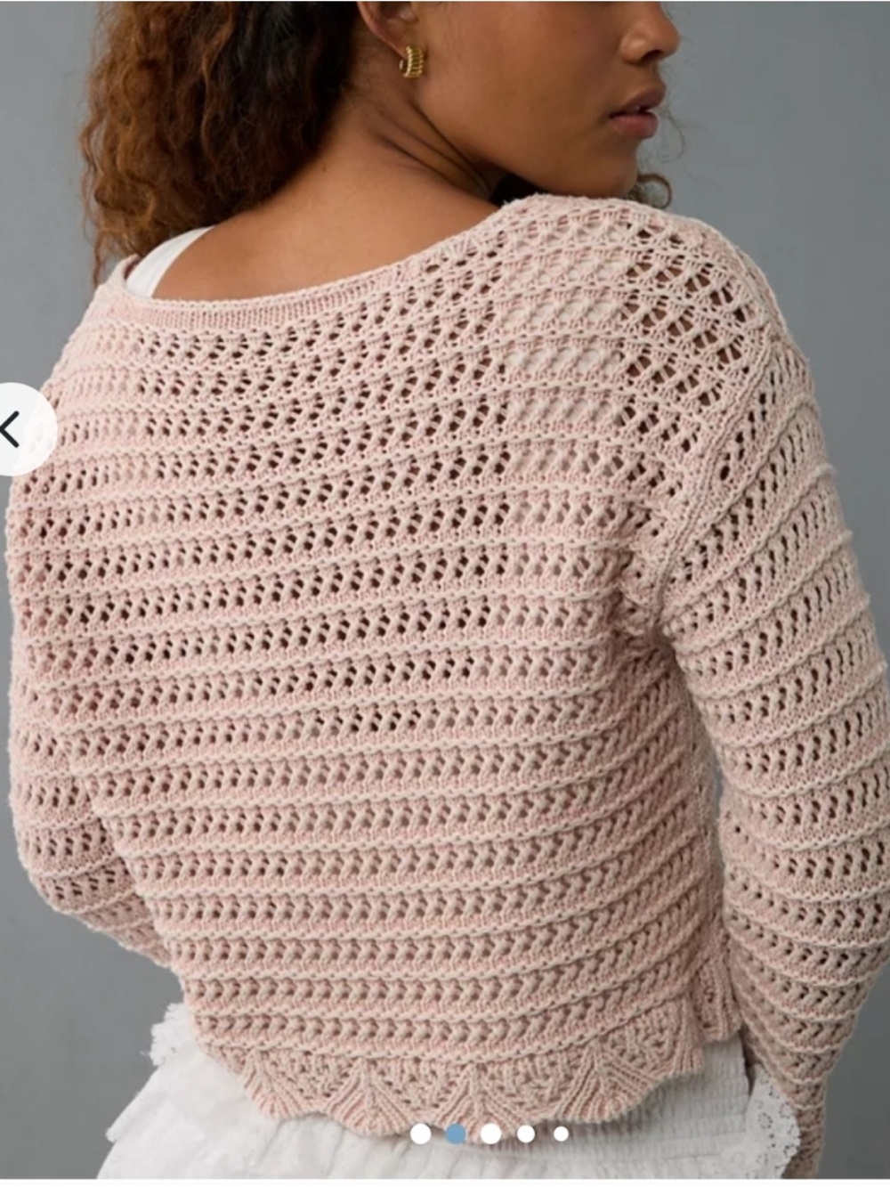 AMERICAN EAGLE Ballet Neck Open Knit Sweater Medium - Picture 2 of 8